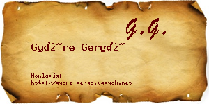 Györe Gergő névjegykártya